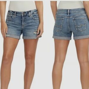 Silver Jeans Stretch Denim Boyfriend Shorts Size 32